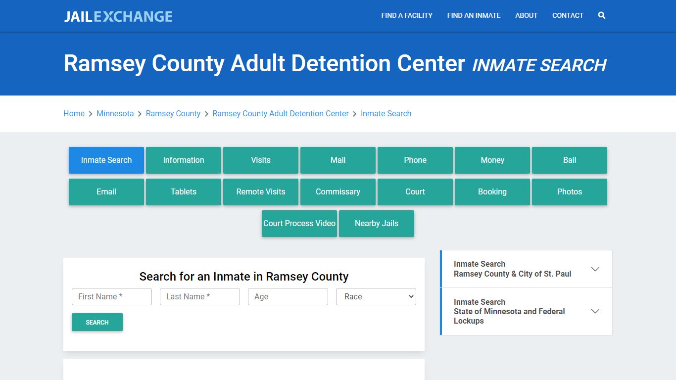 Ramsey County Adult Detention Center Inmate Search