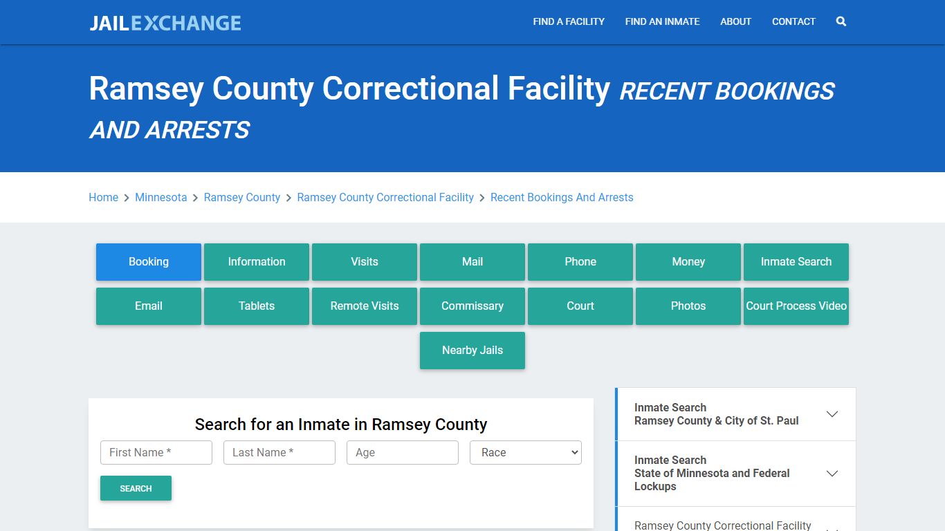 Ramsey County Correctional Facility Recent Bookings And Arrests