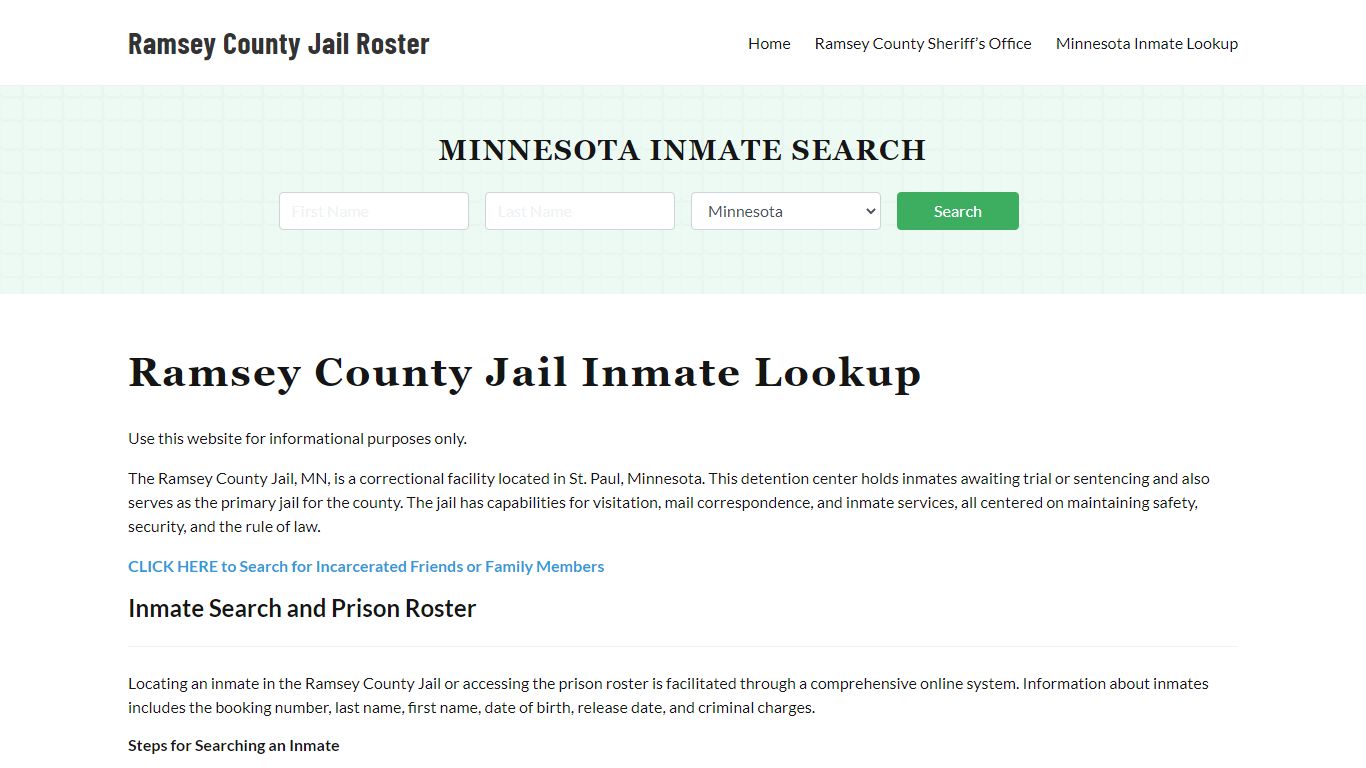 Ramsey County Jail Roster Lookup, MN, Inmate Search